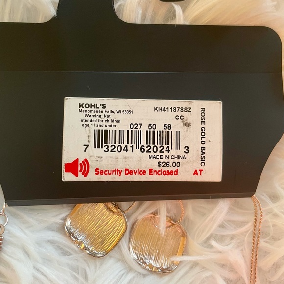 Rose Gold Necklace & Matching Pierced Earring Set - Picture 5 of 5